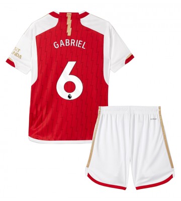 Arsenal Gabriel Magalhaes #6 Hemmakläder Barn 2023-24 Kortärmad (+ Korta byxor)